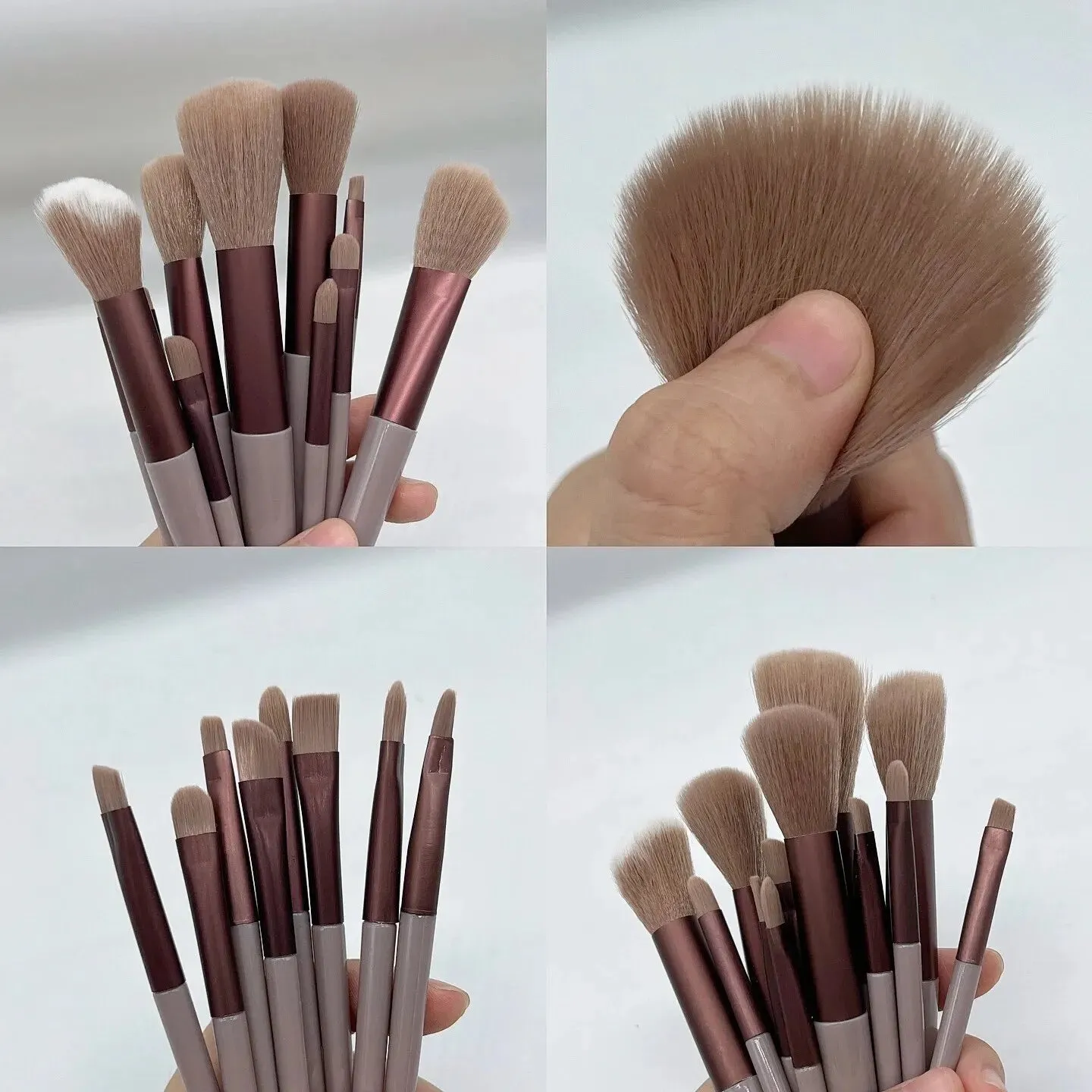 13 Piece Makeup Brush Set for Eyes Face and Cheeks Soft Beauty Tools with Bag