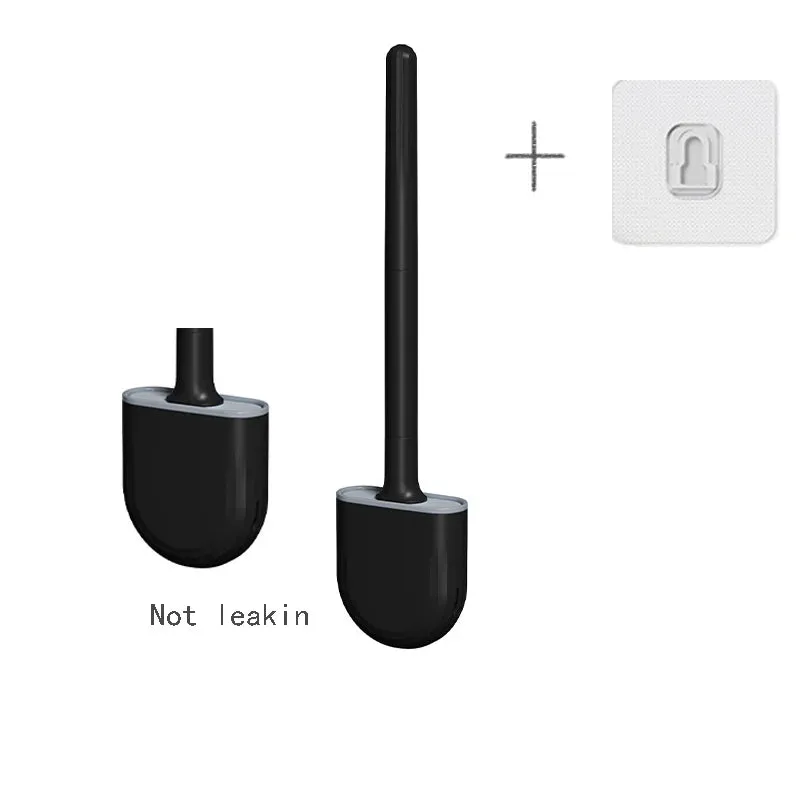 Hanging Silicone Toilet Brush Cleaner with Long Handle Flexible Cleaner Bathroom Brush Quick Drying Holder Bathroom Accessories