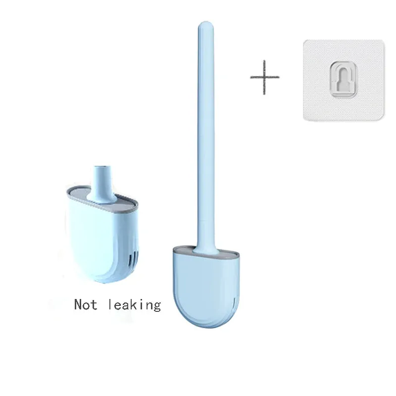Hanging Silicone Toilet Brush Cleaner with Long Handle Flexible Cleaner Bathroom Brush Quick Drying Holder Bathroom Accessories