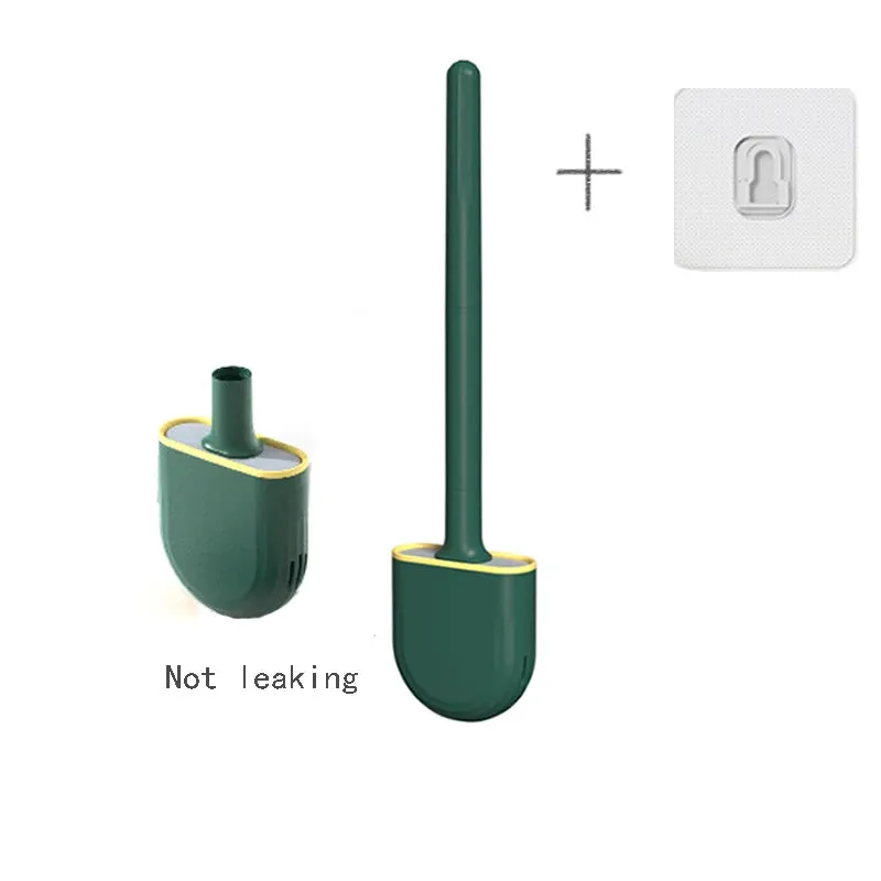 Hanging Silicone Toilet Brush Cleaner with Long Handle Flexible Cleaner Bathroom Brush Quick Drying Holder Bathroom Accessories