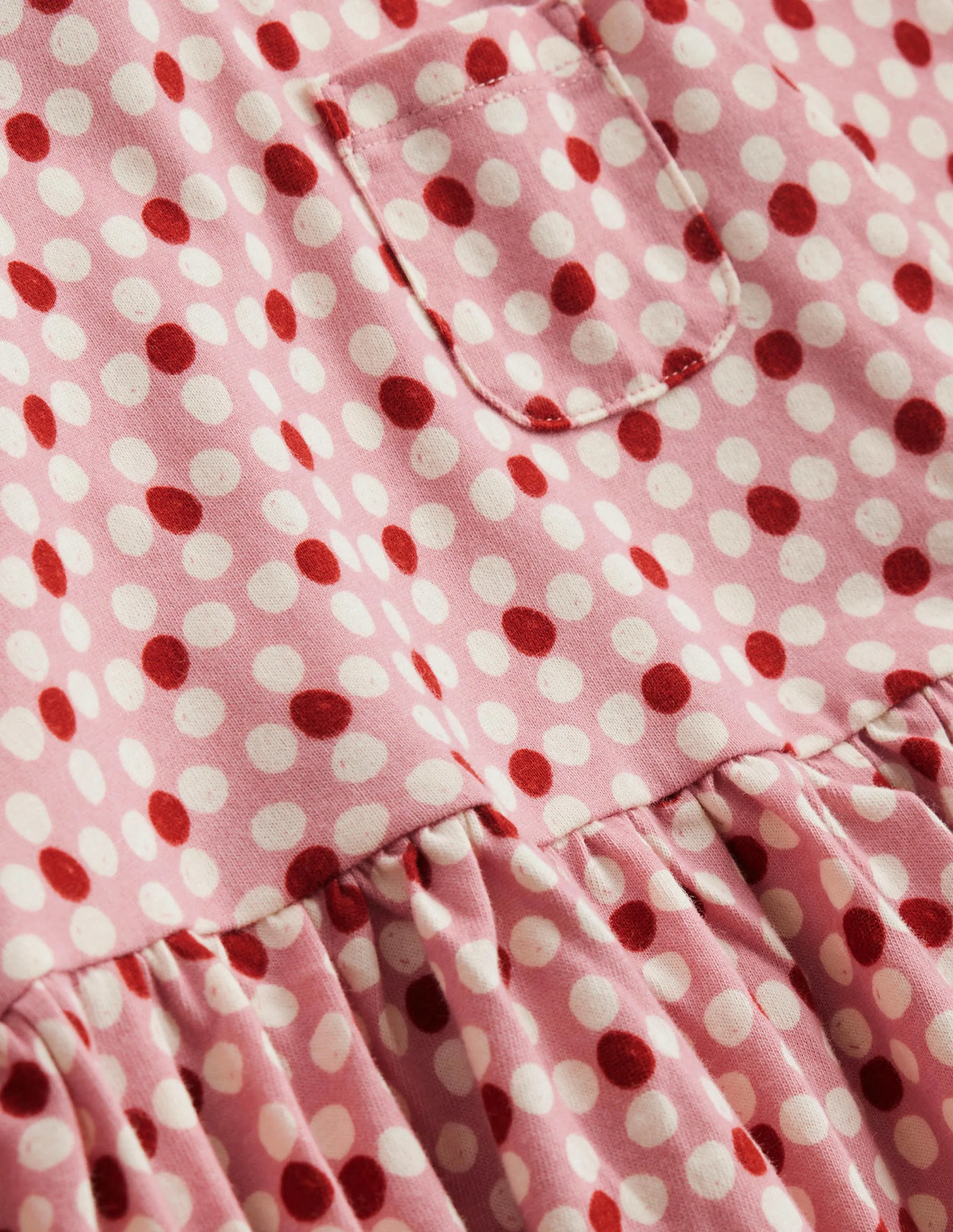 Long Sleeve Fun Jersey Dress-Almond Pink Geo Flower