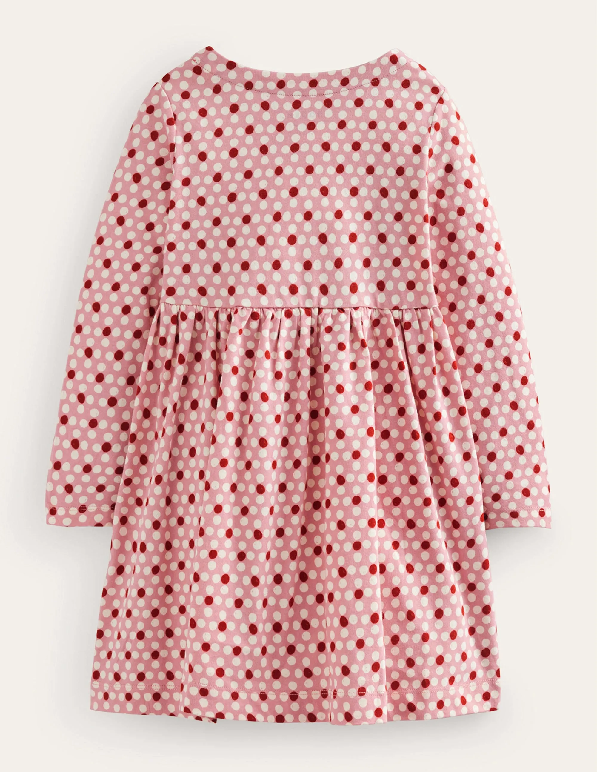 Long Sleeve Fun Jersey Dress-Almond Pink Geo Flower