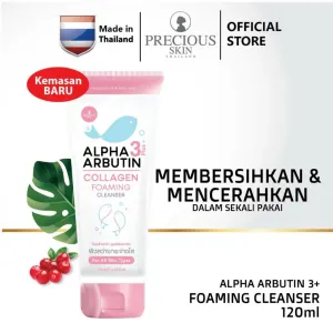 Precious Skin Thailand Alpha Arbutin 3    Collagen Foaming Face Cleanser/Sabun Wajah/Foaming 120ml