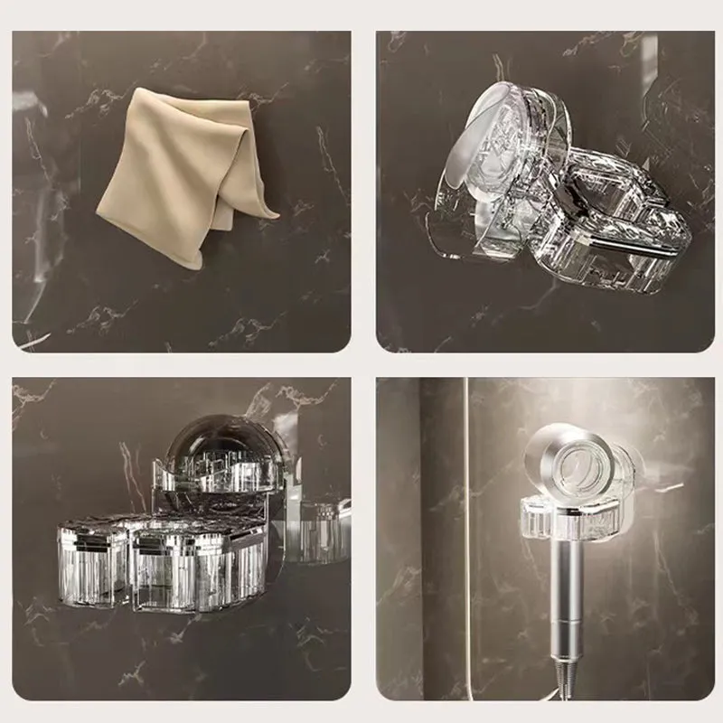 Rotating Hair Dryer Rack Punch-Free