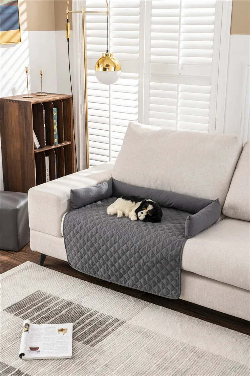 Waterproof Dog Sofa Cover with Neck Pillow and Calming Cat Nest